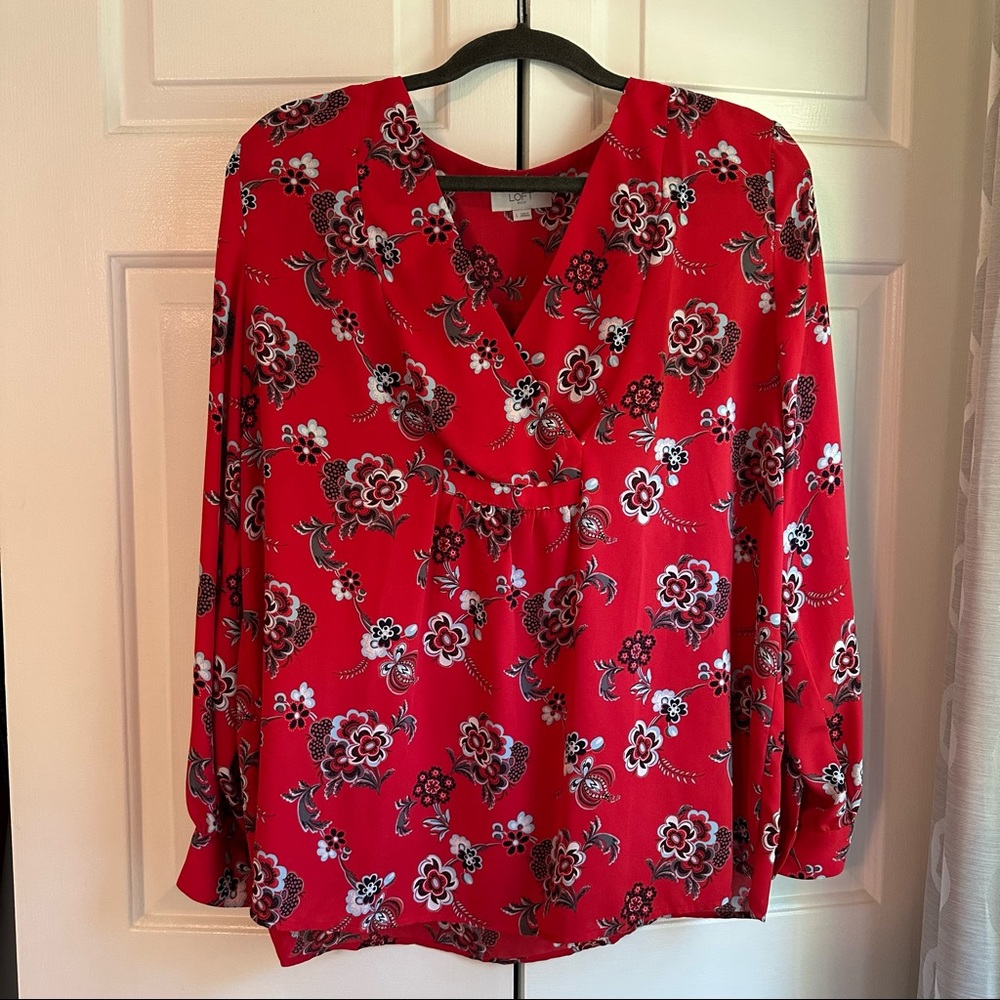 Loft Red Blouse